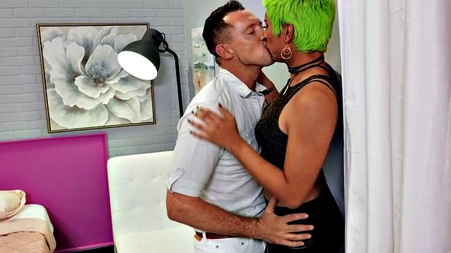 Big trans goddess riding cock after teasing boyfriend