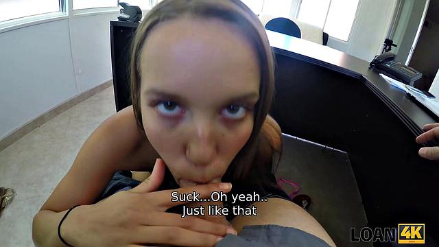 LOAN4K. Teen girl's problem can be fixed if she has sex at the bank