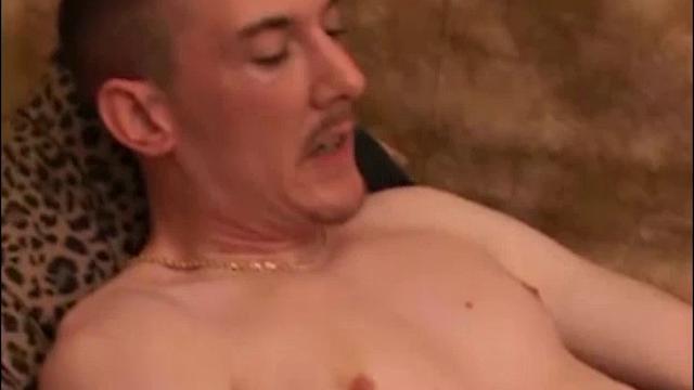 Richard Azina pulls off his towel and starts working on a boner. Rock hard and stroking, he fingers his ass for a while, and then inserts anal toys up his butt for added stimulation.