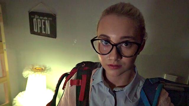 BWC nails bald-headed teen in wet pussy while wearing glasses