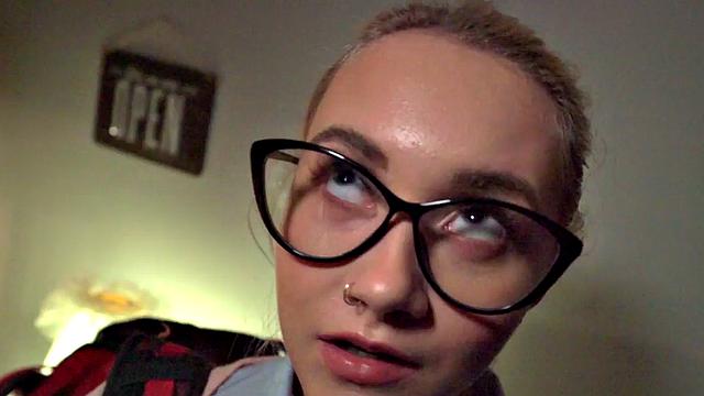 BWC nails bald-headed teen in wet pussy while wearing glasses