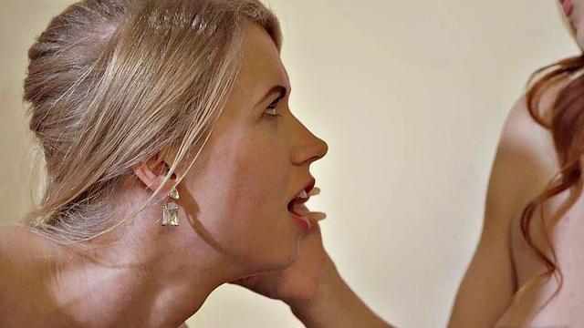 Watch these two hot blondes get their tight asses drilled by a big dicked stud in stockings