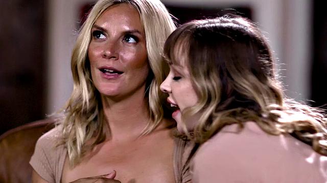 OUT OF THE FAMILY - Naughty Teen Aliya Brynn Repays Her Stepmom By Eating Her Wet Pussy