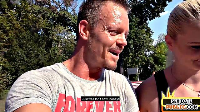 Public big blonde cougar doggyfucked