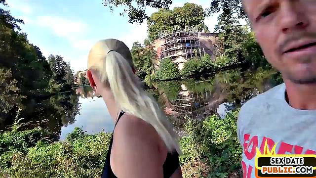 Public big blonde cougar doggyfucked