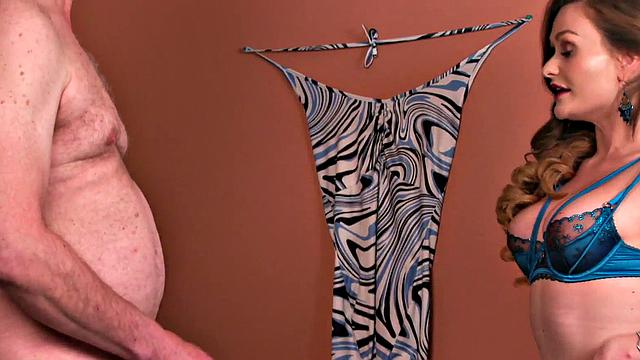 CFNM redhead voyeur babe teasing her BF while he wanks