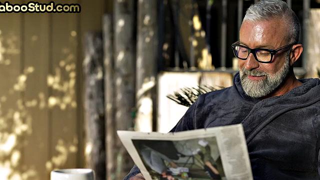 Hairy IR DILF enjoys stepson with Black stud