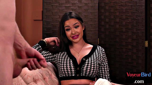 CFNM classy brit watches him wanking and dirty talk