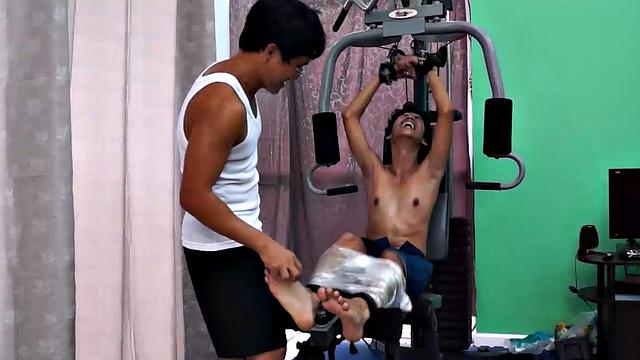 These ticklish boys just keep coming for a workout, and they surely get one! This time Asian cutie Idol gets restrained to the gym equipment for a wholesome tickle workout on every muscle of his twink body.