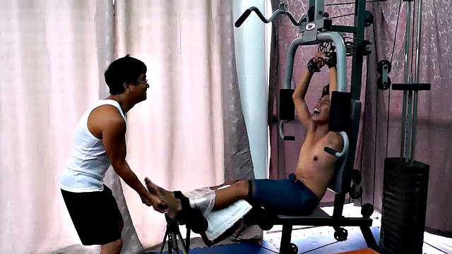 These ticklish boys just keep coming for a workout, and they surely get one! This time Asian cutie Idol gets restrained to the gym equipment for a wholesome tickle workout on every muscle of his twink body.