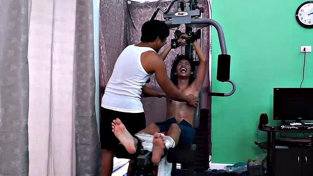 These ticklish boys just keep coming for a workout, and they surely get one! This time Asian cutie Idol gets restrained to the gym equipment for a wholesome tickle workout on every muscle of his twink body.