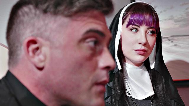 Sinful priest fucks anal nun in his church office