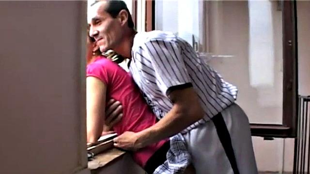 Teen slut fucks grandpa cock after sucking