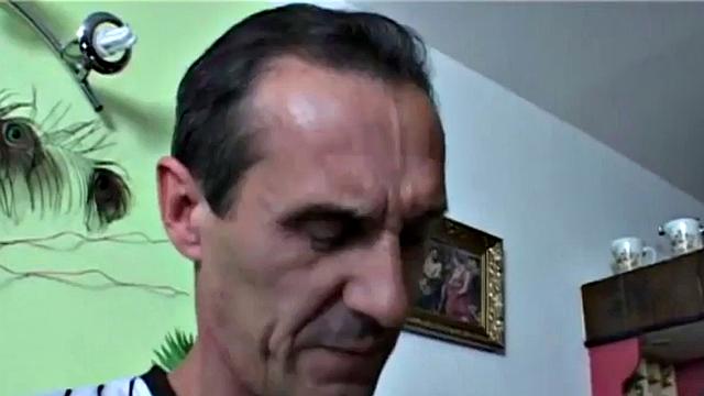 Teen slut fucks grandpa cock after sucking