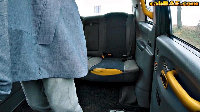 Busty ebony driver bouncing on guy