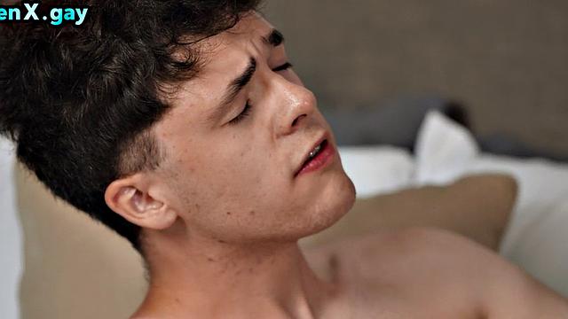 Manly DILF bareback fucks twink after cocksucking