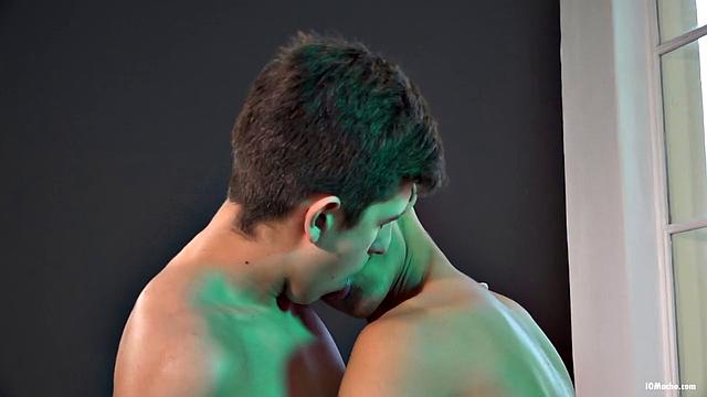 These two cuties make out, as their clothes hit the floor, and by the time Bautista is naked he's bent over and enjoying a good ass licking. In return, he sucks on Felix' big dick, getting it ready for anal action.