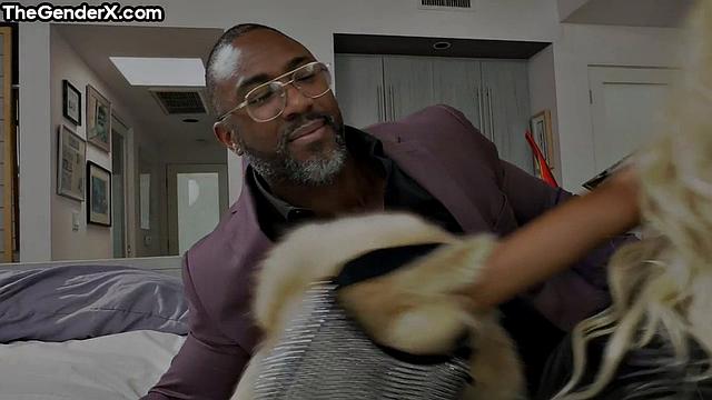 Blonde TS girl fucked by BBC DILF