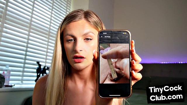 Nasty blonde dirty commenting small dick