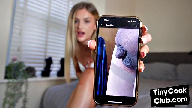 Nasty blonde dirty commenting small dick