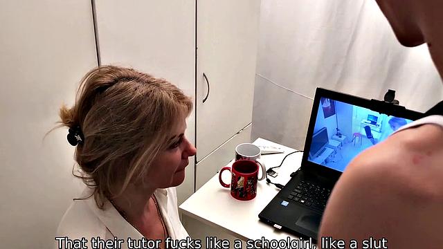 Naughty student uses tea to seduce and bang experienced tutor in TUTOR4K video