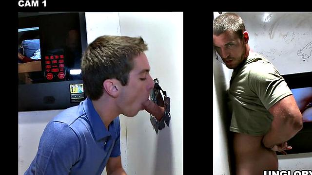 Straight amateur sucked at gloryhole by gay