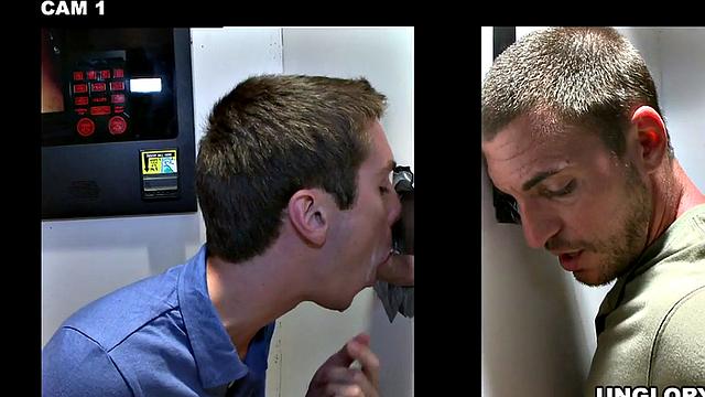 Straight amateur sucked at gloryhole by gay