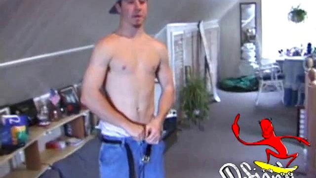 Cory Woodall watches a porn video near his skateboard. The camera takes us on a tour of Cory's body, which looks cuter than ever. When viewed from the floor up, this boy's balls are huge.