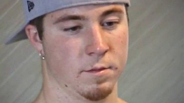 Cory Woodall watches a porn video near his skateboard. The camera takes us on a tour of Cory's body, which looks cuter than ever. When viewed from the floor up, this boy's balls are huge.