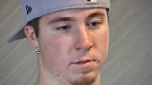 Cory Woodall watches a porn video near his skateboard. The camera takes us on a tour of Cory's body, which looks cuter than ever. When viewed from the floor up, this boy's balls are huge.