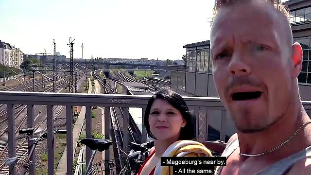 Public squirty lady POV fucked outdoors by sex date