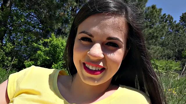 Watch this tattooed slut get fucked doggystyle in a hot outdoor food fight with her busty friend