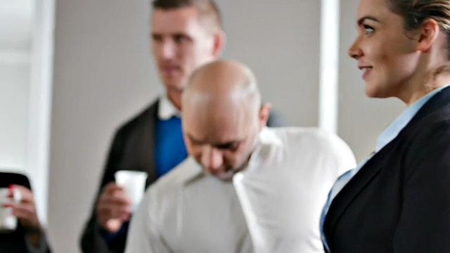 Busty secretary smashed in toilet during ATM action