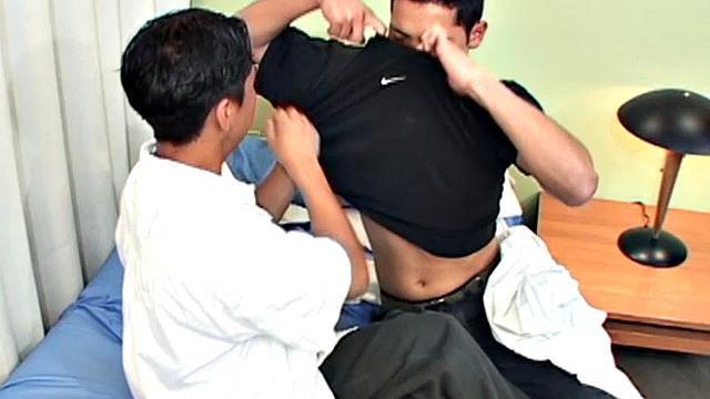 These two sexy Latin boys are horny for each other and can't wait to get naked together. Once the clothes are off, Antonio and Bernard enjoy an exchange as they make their way toward a hot bareback session.