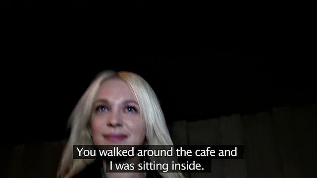 Blonde Russian loves public sex