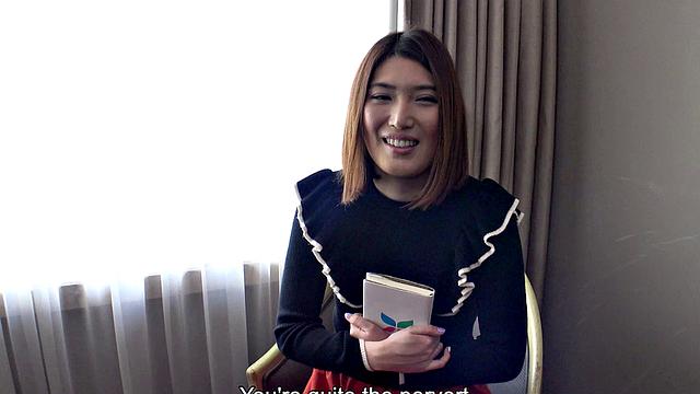 Amateur Miku Kanno from Tokyo comes to hotel and gets naked for us