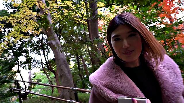 Amateur Miku Kanno from Tokyo comes to hotel and gets naked for us