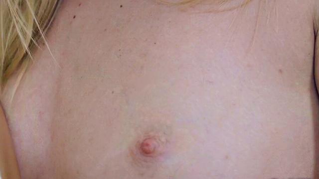 Watch Satin Skin's tight blonde pussy get fingered up close and personal in panties