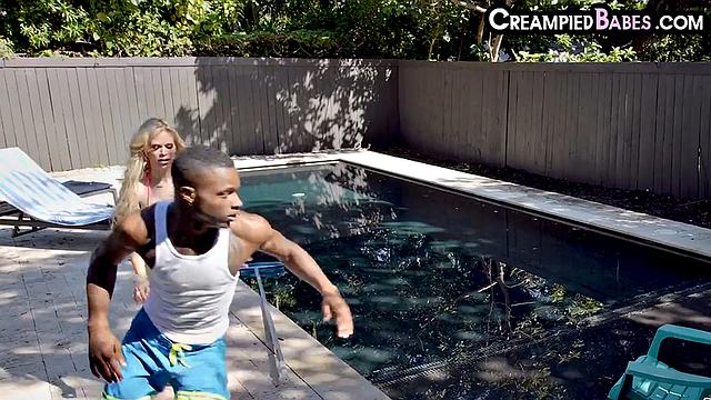 Huge blonde MILF creampied by BBC