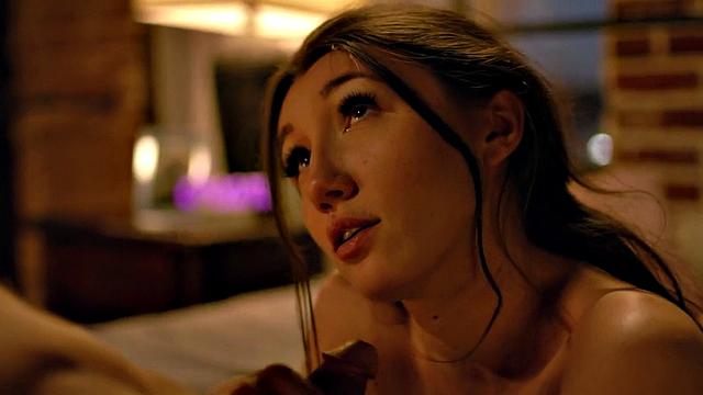 21yo deepthroat stepdaughter rides cock of her stepdad