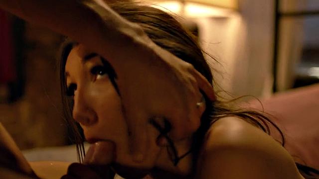 21yo deepthroat stepdaughter rides cock of her stepdad