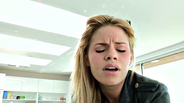 A amateur babe with glasses give a steamy POV handjob and get her trimmed pussy licked in reverse cowgirl action