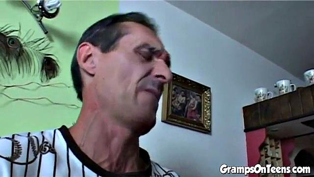 Teen is fucked by gramps and loves it