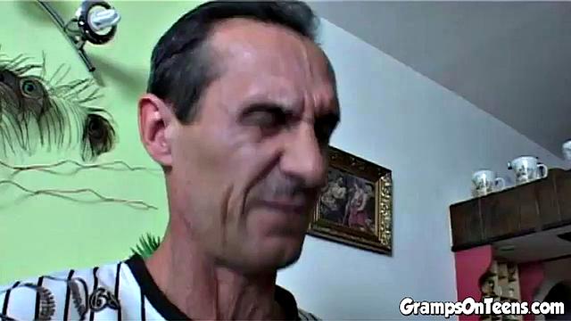 Teen is fucked by gramps and loves it