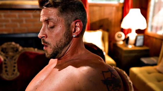 Horny stepbrother with nice abs rides jock at home.