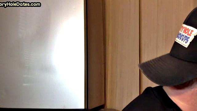 Mature gay sucks gloryhole cock in homemade closeup