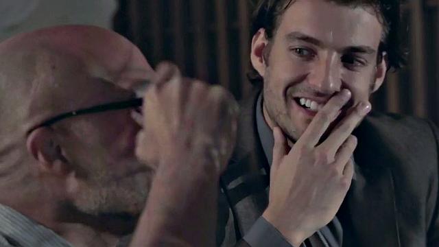 A busty office babe in stockings get her tits jizzed while getting licked balls and cowgirl