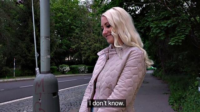 Blonde eurobabe rides and sucks POV dick for money