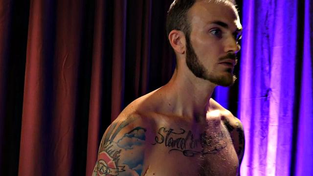 Mesmerized crossdresser in fishnets fucks inked BF till he cums