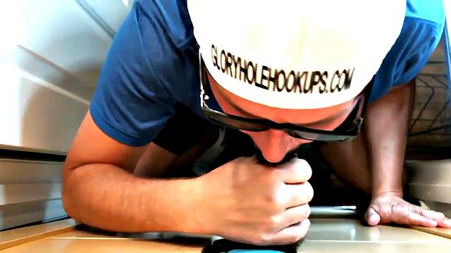 POV mature enjoys blowing and wanking gloryhole shaft